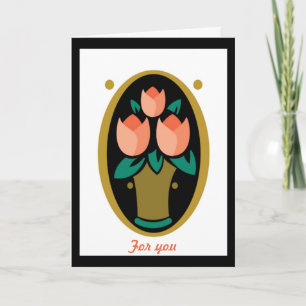 Tre Peach Dutch Tulips Mors dag-kort Kort