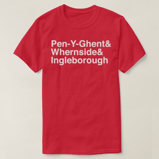Tre Peaks PenYGhent och Whernside och Ingleborou T Shirt (Design framsida)