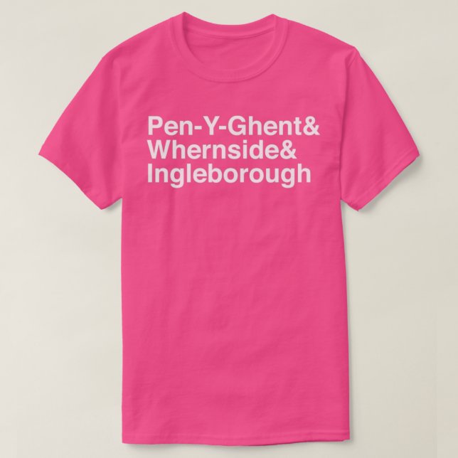 Tre Peaks PenYGhent och Whernside och Ingleborou T Shirt (Design framsida)