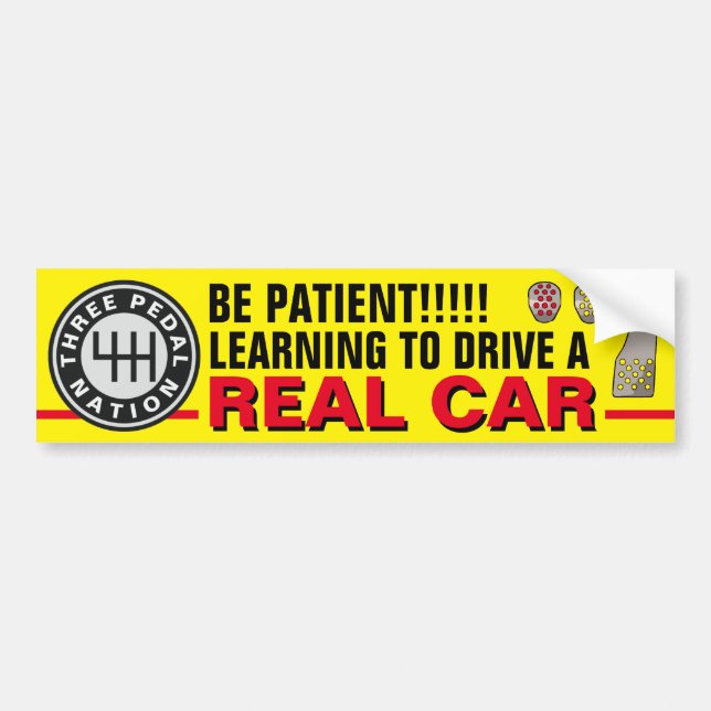 TRE PEDAL NATION BUMPER STICKER BILDEKAL (Framsidan)