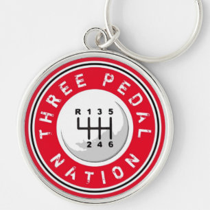 TRE PEDAL NATION-nyckelkedja Rund Silverfärgad Nyckelring