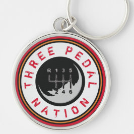 TRE PEDAL NATION-nyckelkedja Rund Silverfärgad Nyckelring