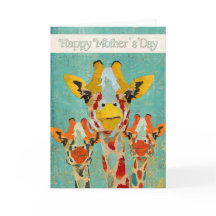 Tre Peeking Giraffes Mors dag-kort