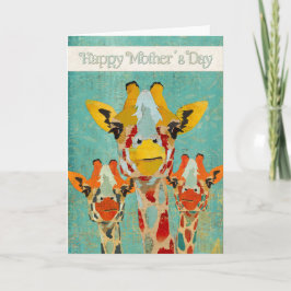 Tre Peeking Giraffes Mors dag-kort Kort