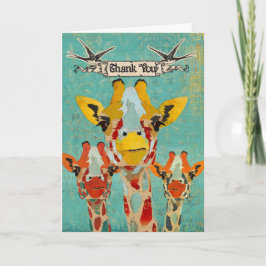 Tre peeking Giraffes-tackkort Tack Kort