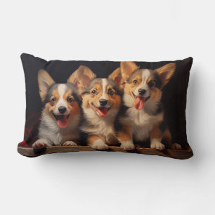 Tre Pembroke Welsh Corgis Lumbarkudde