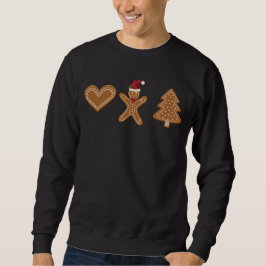 Tre pepparkaksformar för jul lång ärmad tröja