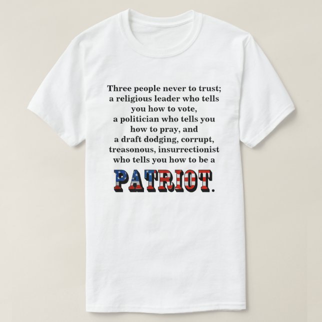 Tre personer kan aldrig lita på. t shirt (Design framsida)