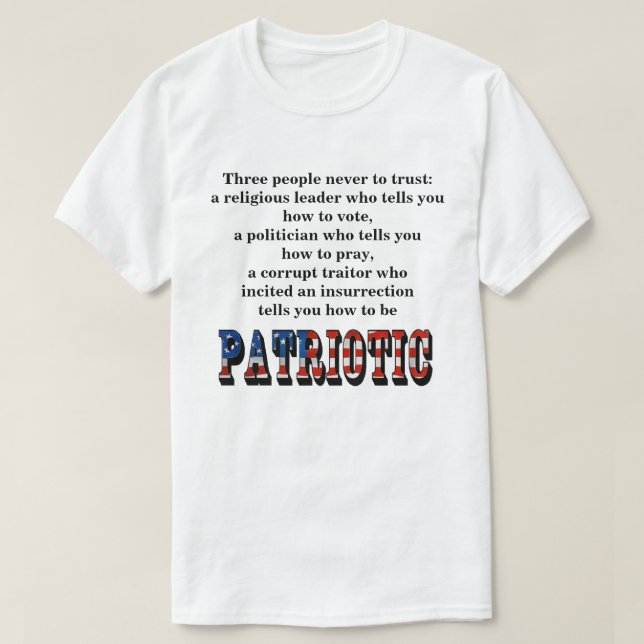 Tre personer kan aldrig lita på: T-Shirt (Design framsida)