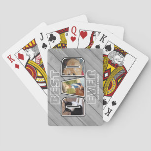 Tre Photo Best Pappa någonsin anpassat namnspelnin Casinokort