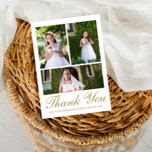 Tre Photo Greenery First Communion Tack Kort