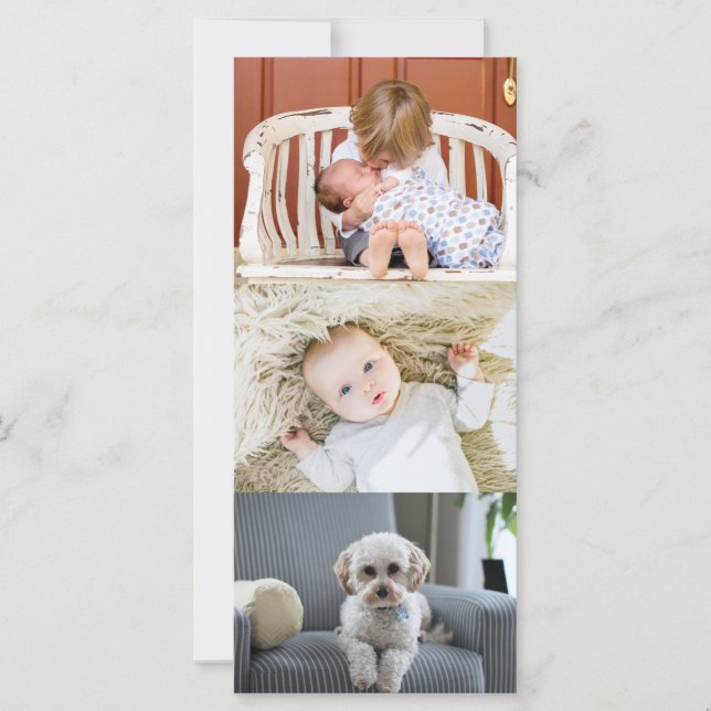 Tre Photo Lodrät Anpassningsbar jul Hälsning (Framsida)