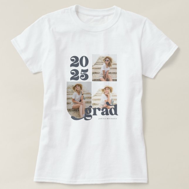 Tre Photo Retro 2025 Student Blue T Shirt (Design framsida)