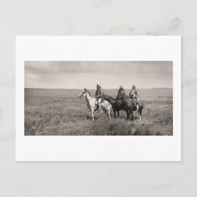 Tre Piegan Blackfoot Chiefs - vintage Vykort (Framsida)