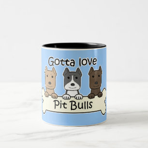 Tre Pitbulls Två-Tonad Mugg