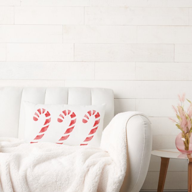 Tre Polkagrisar med vattenfärg Lumbarkudde (Soffa)