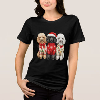 Tre Poodle Julhundar Semester T Shirt