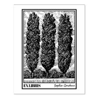 Tre poplar Träd Ex Libris