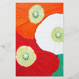 Tre poppies-målning brevpapper