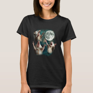 Tre Possum Måne 3 Opossum funny Konstig förbannade T Shirt