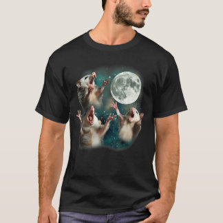 Tre Possum Måne | 3 Opossum Konstig Cursed Meman T Shirt