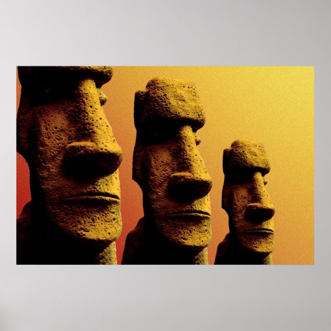 Tre poster i Moai (Framsidan)