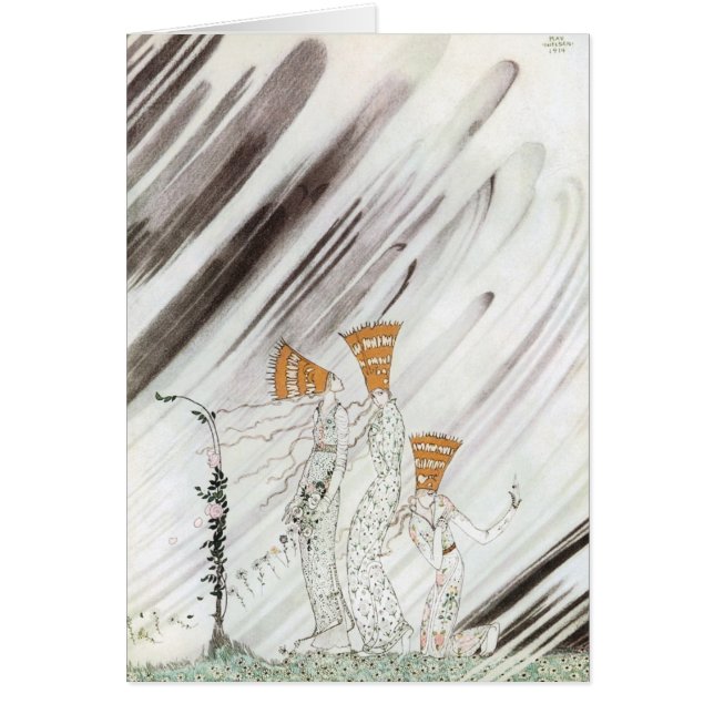 Tre prinesser i Blue Mountain av Kay Nielsen Hälsningskort (Framsidan)