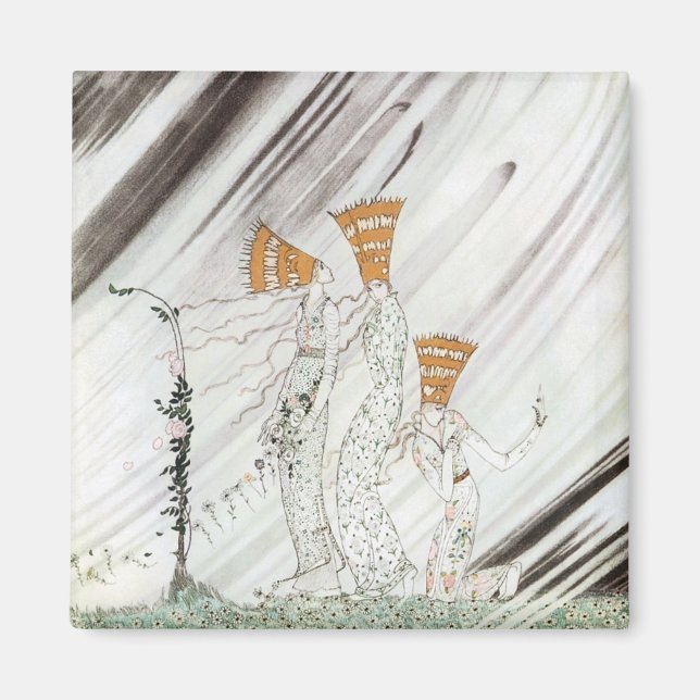 Tre prinesser i Blue Mountain av Kay Nielsen Magnet (Framsidan)