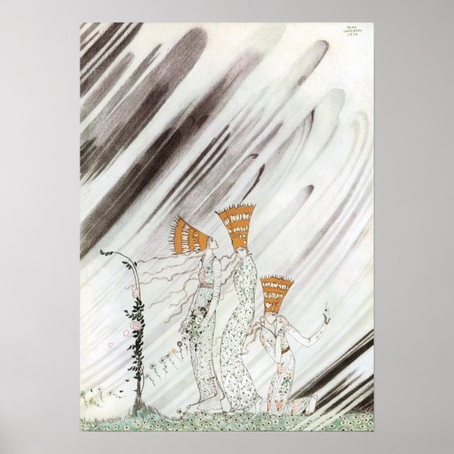 Tre prinesser i Blue Mountain av Kay Nielsen Poster (Framsidan)