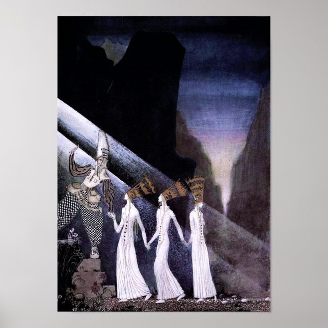 Tre prinesser i Blue Mountain Print Poster (Framsidan)