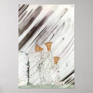 Tre prinsessor i Blå Berg av Kay Nielsen Poster