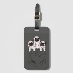 Tre Pug Hundar i fickan Bagagebricka