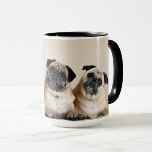 Tre Pugs i en rad Mugg