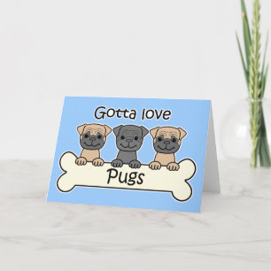 Tre Pugs Kort
