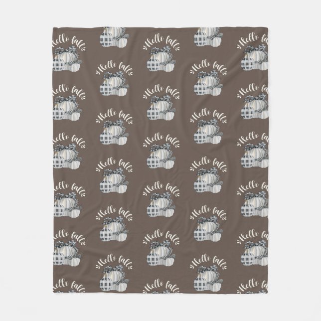 Tre pumpa Hej höst Fleecefilt (Framsidan)