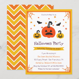 Tre Pumpkins Halloween fest Inbjudningar