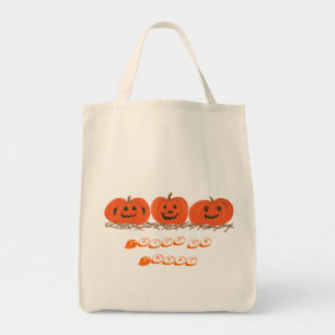 Tre Pumpkins sitta i halmen, Halloween-påse Tygkasse