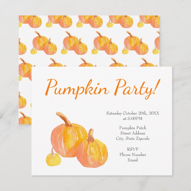 "Tre pumpor" Inbjudningar (Fram/baksida)