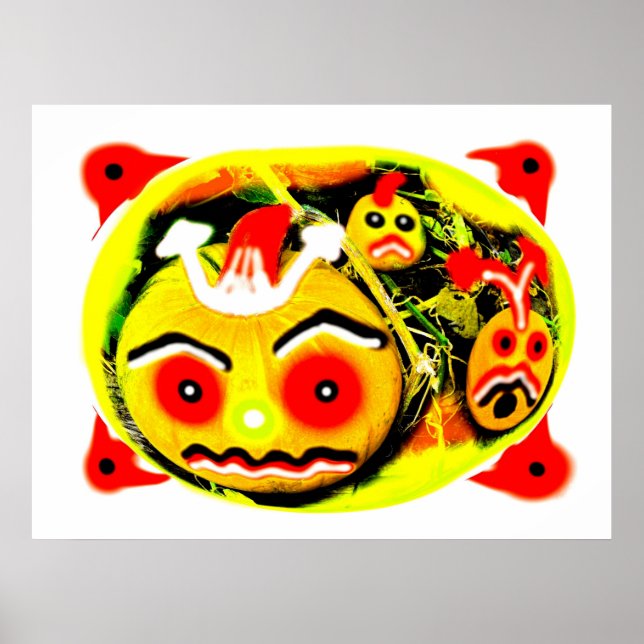 Tre pumpor skrämmande konst poster (Framsidan)