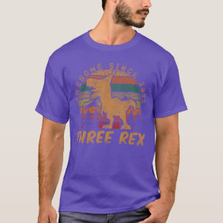 Tre Re 3-årspresentfågel Dinosaurie 3 år gammal T Shirt