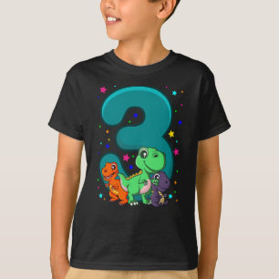 TRE REX 3 år Gammal 3-dagars barndagskyckling Din T Shirt