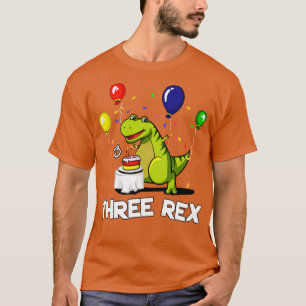 Tre Rex 3:e födelsedagen Party TRex Dinosaur T Shirt