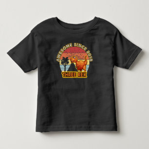 Tre Rex 3:e födelsedagspresent 2018 Dinosaur 3 å T Shirt