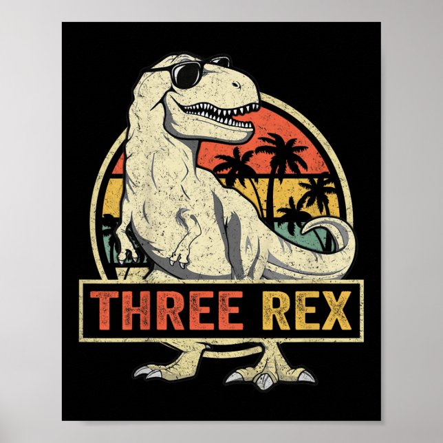 Tre Rex 3:e födelsemeddelandet 3:e doseringstillfä Poster (Framsidan)