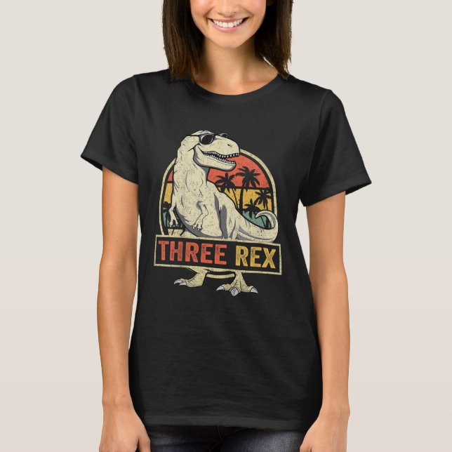 Tre Rex 3:e födelsemeddelandet 3:e doseringstillfä T Shirt (Framsida)