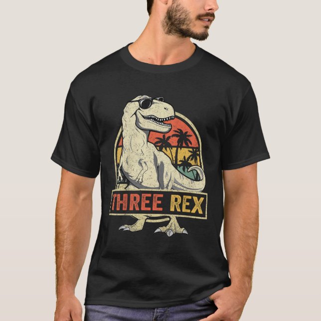 Tre Rex 3:e födelsemeddelandet 3:e doseringstillfä T Shirt (Framsida)