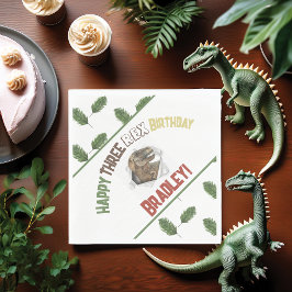 Tre Rex Birthday Watercolor Dino Pappersservett