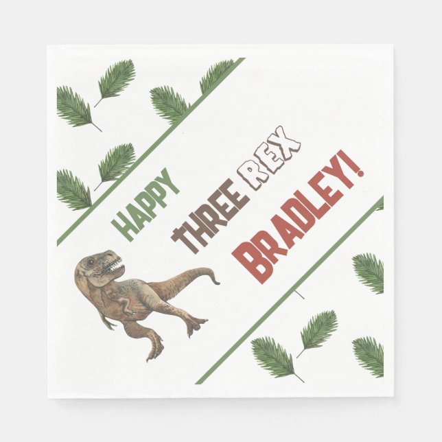 Tre Rex Birthday Watercolor Pappersservett (Framsidan)