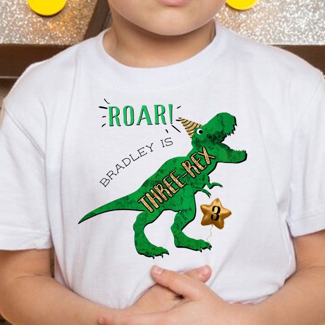 Tre-Rex Dinosaur 3-årsdag T Shirt (Skapare uppladdad)