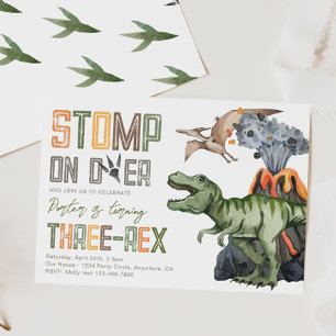Tre-Rex Dinosaur Birthday-inbjudan Inbjudningar